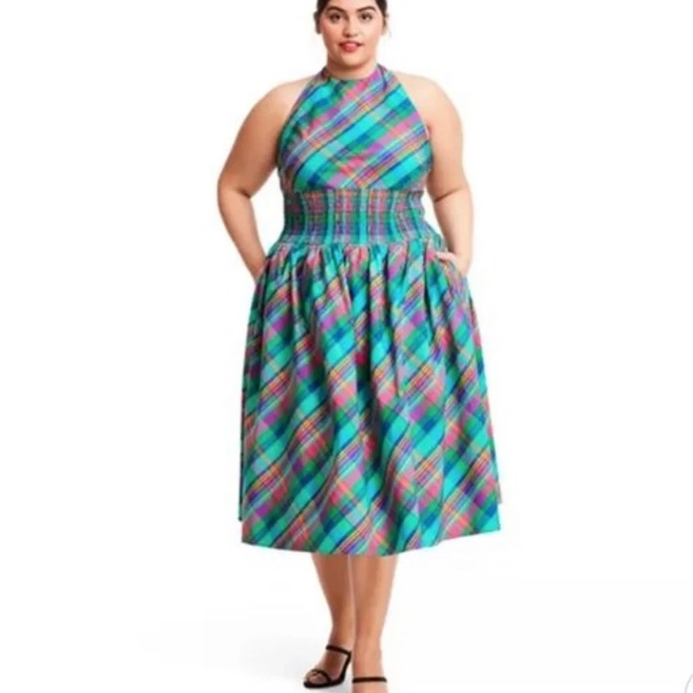 NWOT Christopher John Rogers Halter Back Bow Dress